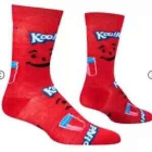 1 Pair Red Officially Licensed Kool-Aid Cups Novelty Crew Socks Men 6-12 NWT